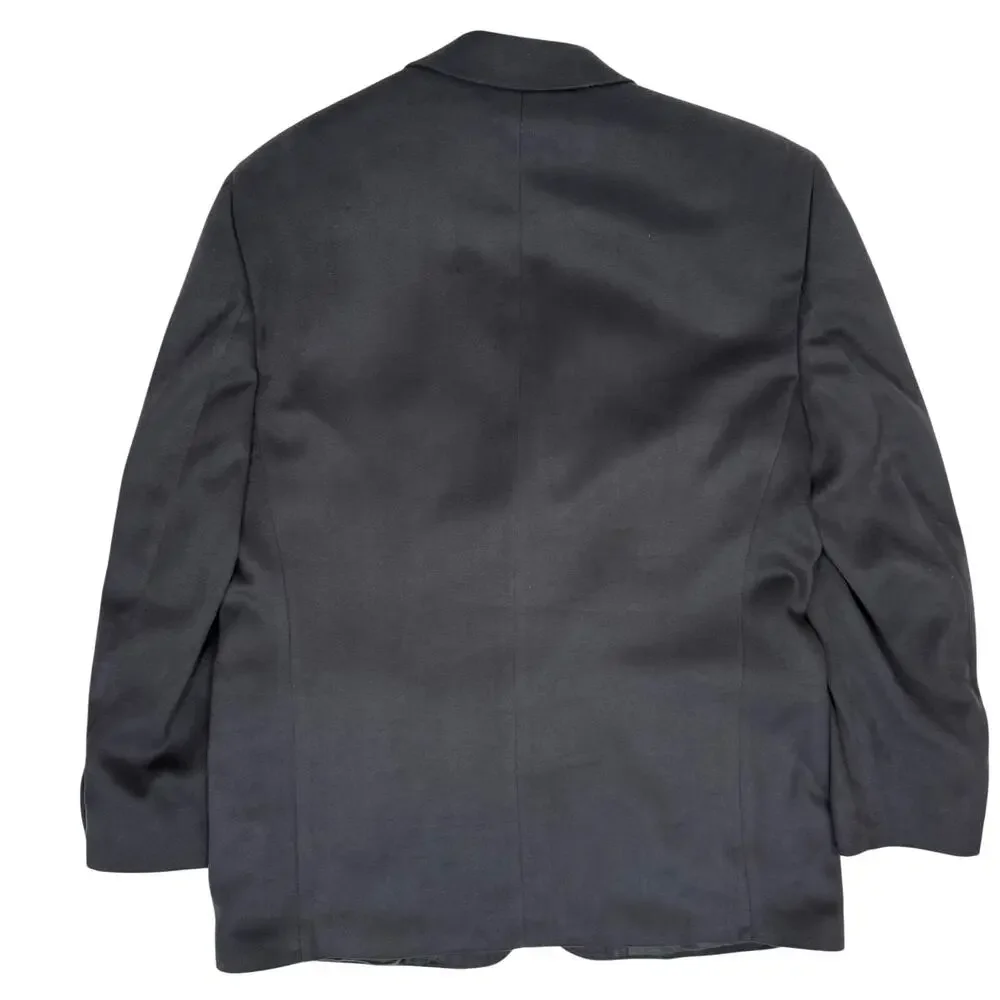 Vintage 90s Men's 42R Black Velour Blazer Jacket Lord & Taylor Fifth Ave